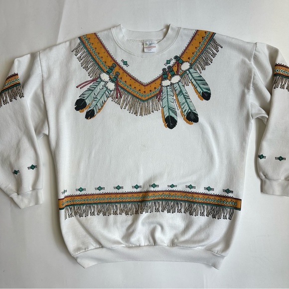 Vintage Tops - Lifestyles 1993 Vintage Native American Sweatshirt USA L XL